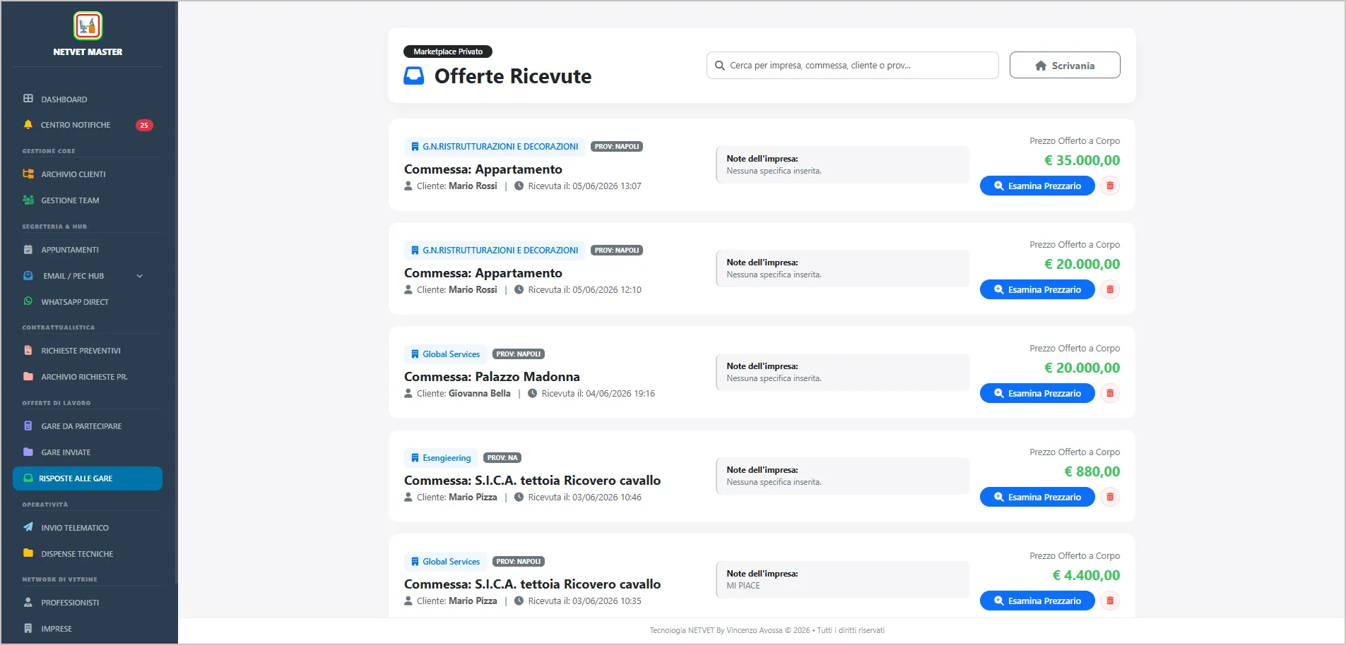 Offerte Ricevute Marketplace